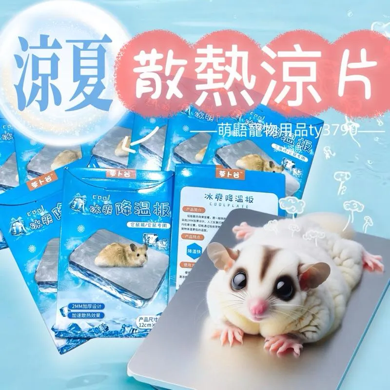 「升級版」蜜袋鼯散熱涼片/散熱鋁板 降溫板 倉鼠專用涼墊 涼爽板 寵物鼠夏季涼爽板/小號s/2