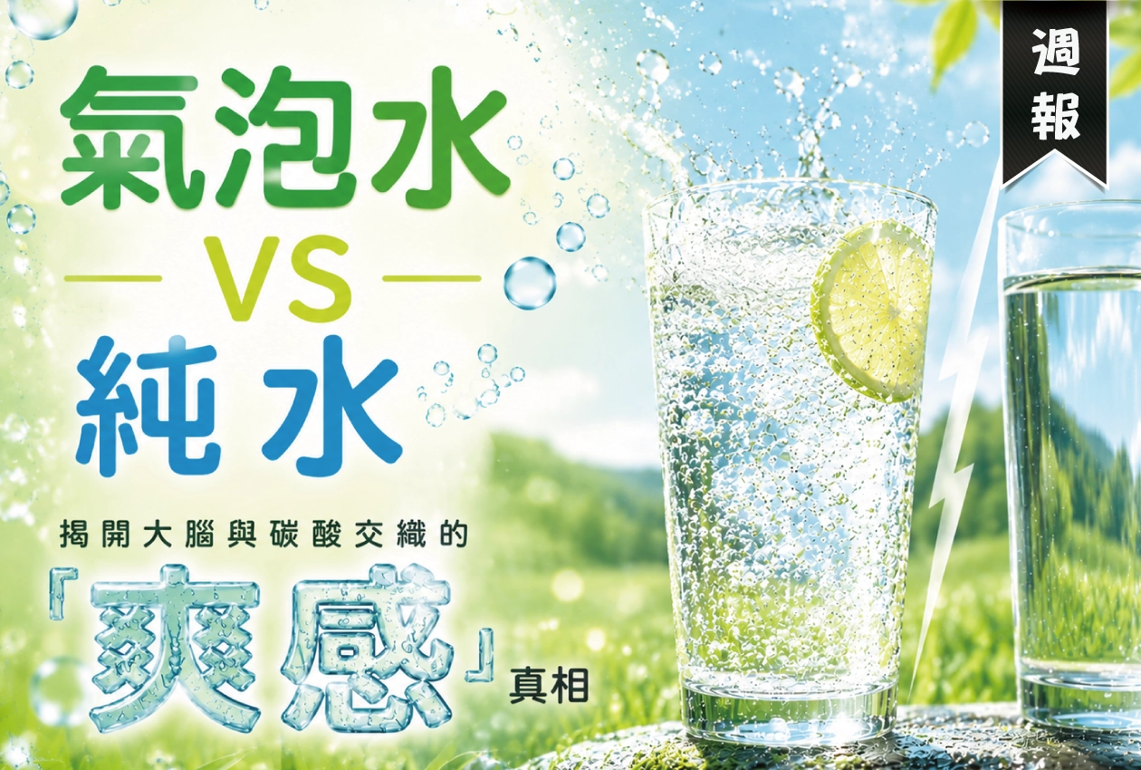 氣泡水 VS 純水，揭開大腦與碳酸交織的『爽感』真相