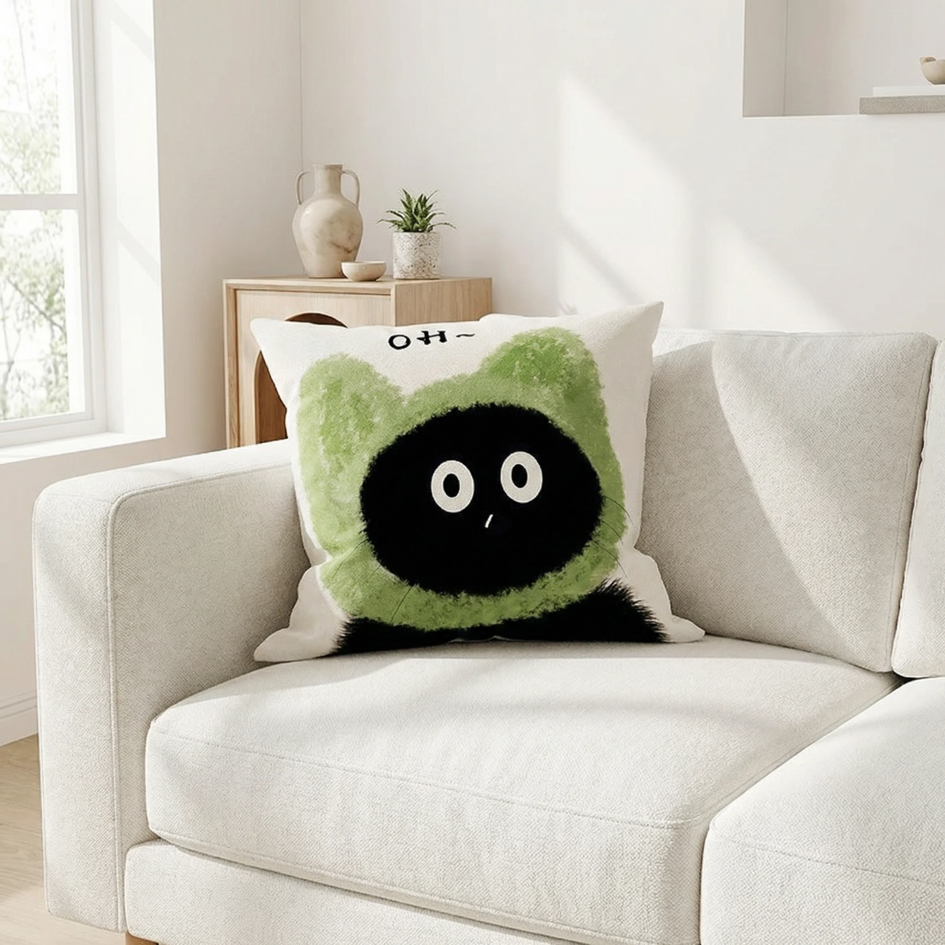 荷蘭絨黑喵抱枕