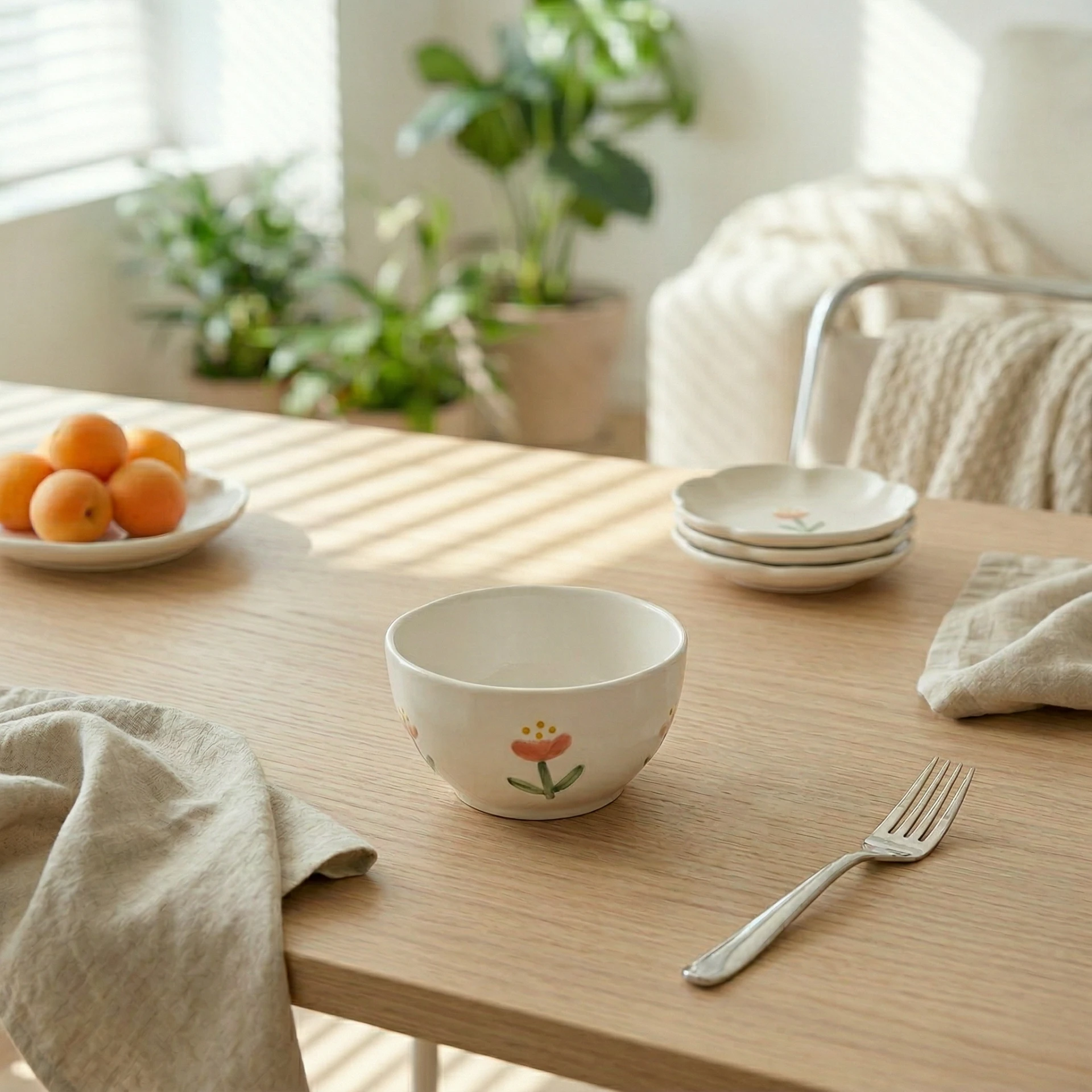 陶瓷浮雕小雛菊餐具系列