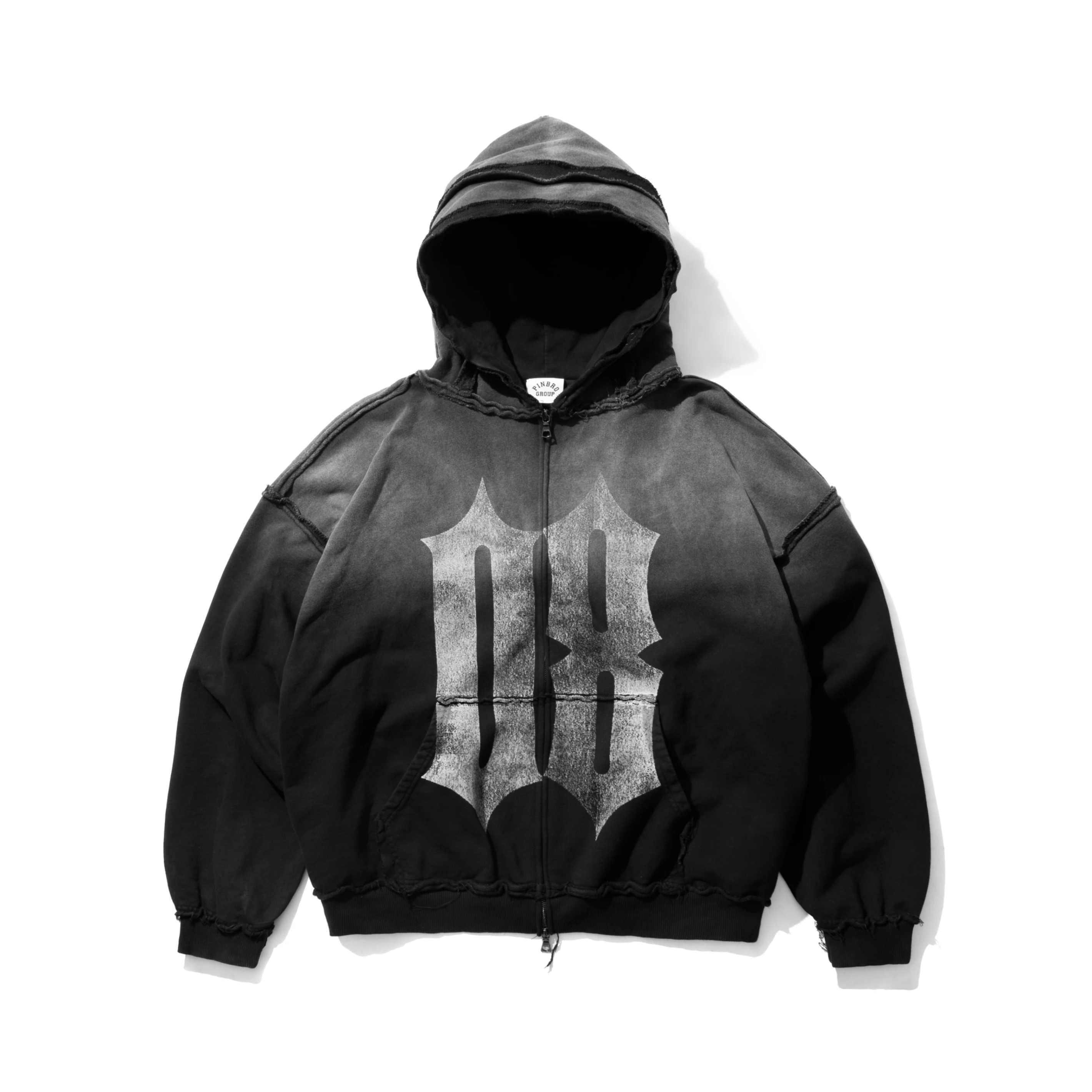 08 ZIP WASH HOODIE - BLACK
