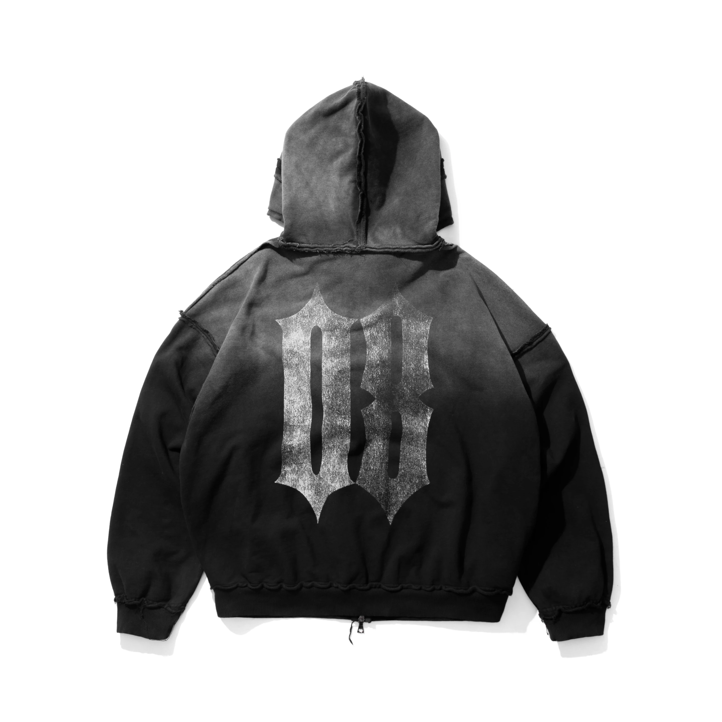08 ZIP WASH HOODIE - BLACK