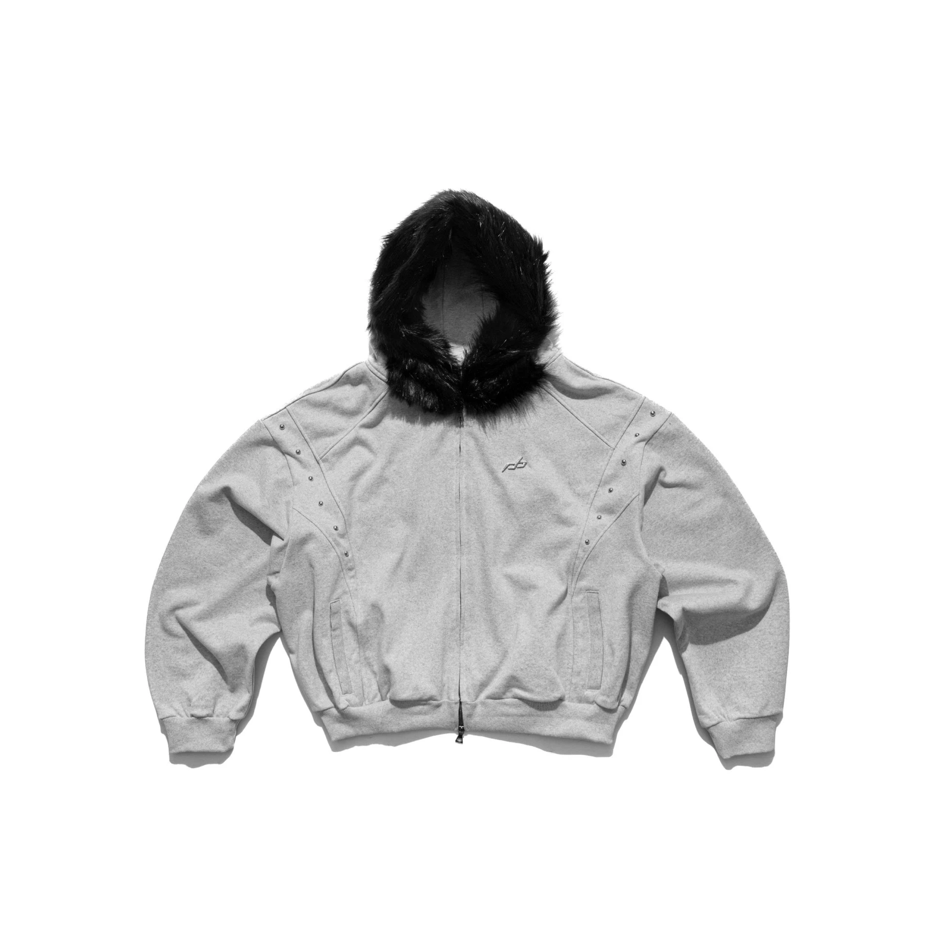Arctic Leopard Hoodie ZIP - GRAY