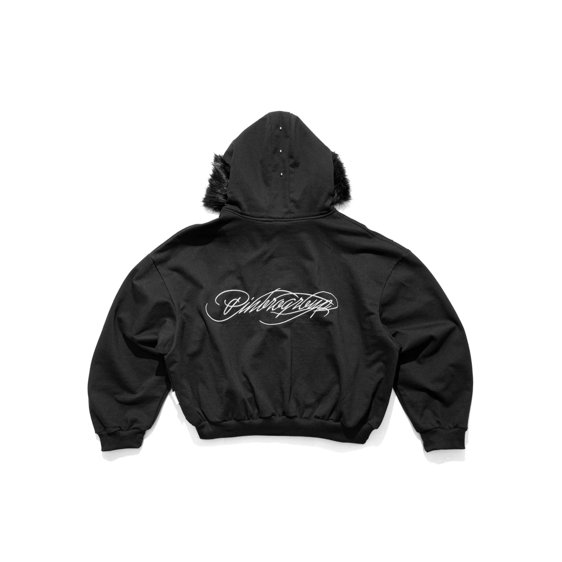 Arctic Leopard Hoodie ZIP - BLACK