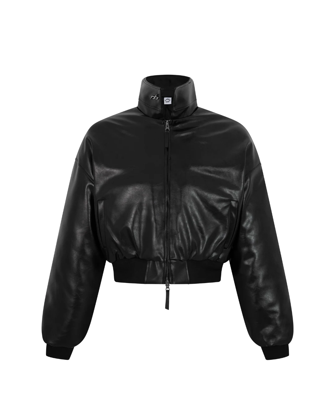 Leather bomber jacket