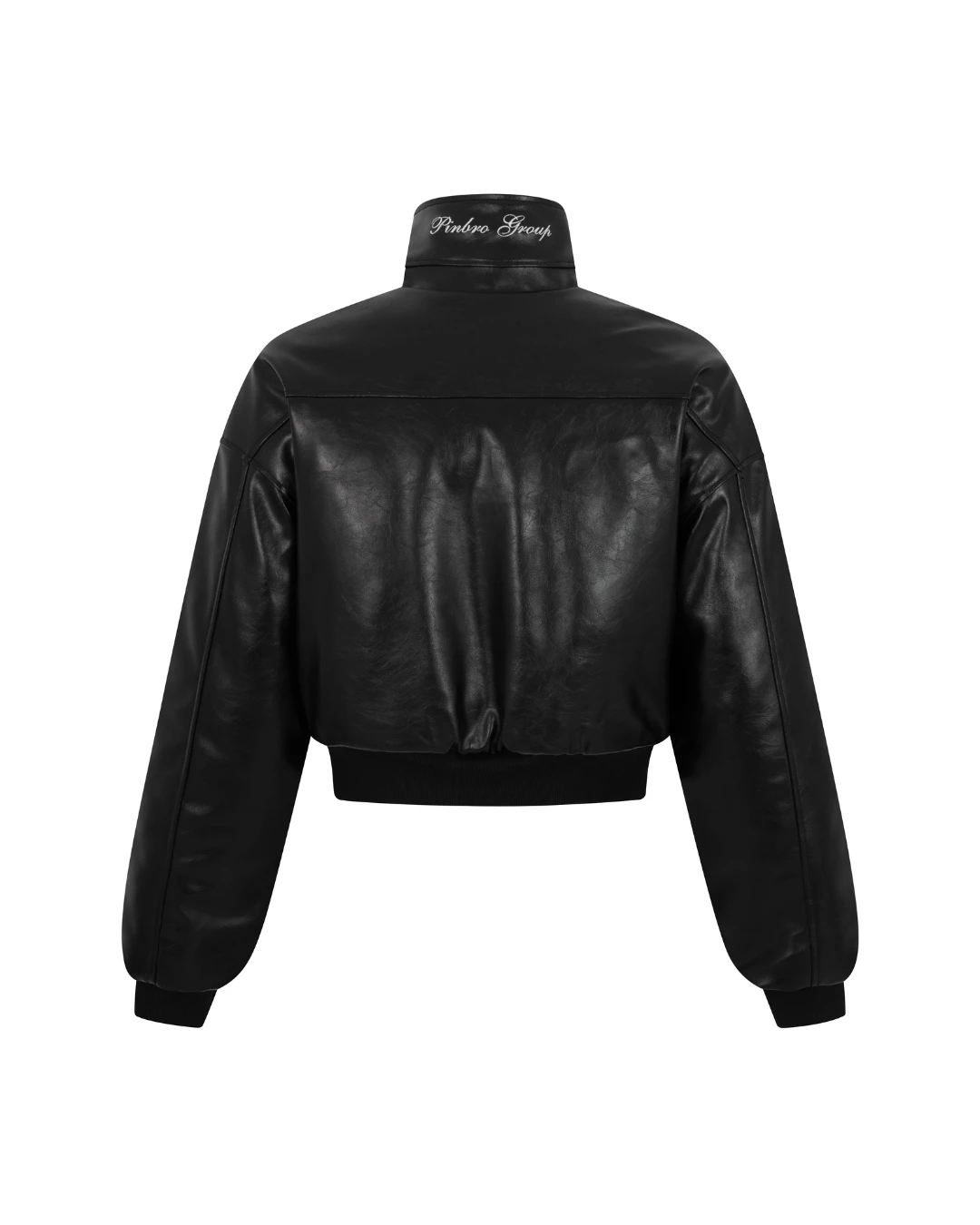 Leather bomber jacket