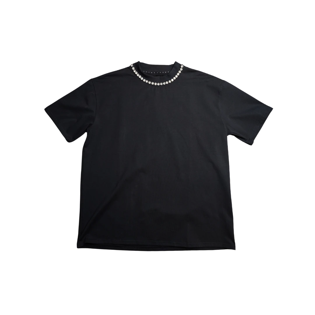 PINBRO Crystal Chain Collar Tee