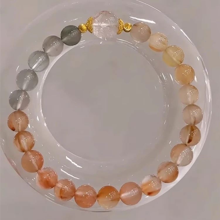 彩虹兔毛手串