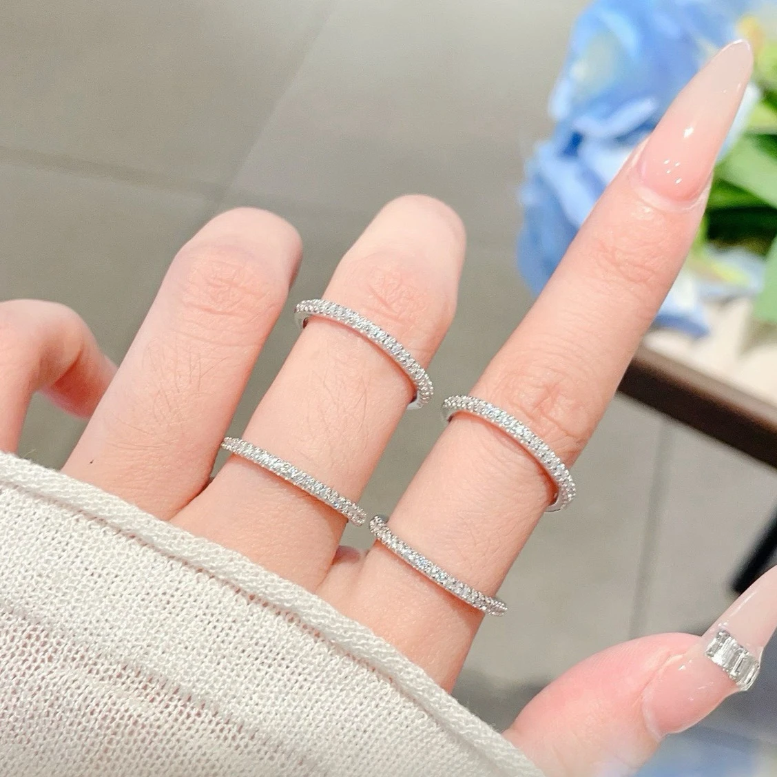 S925銀-排鑽戒指