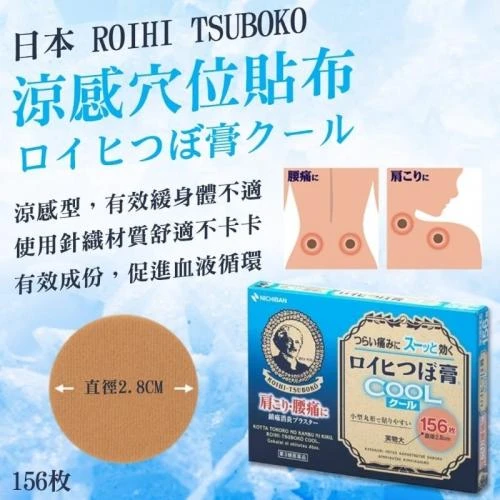 現貨 ROIHI TSUBOKO 老爺爺小判涼感穴位貼布 156枚/盒