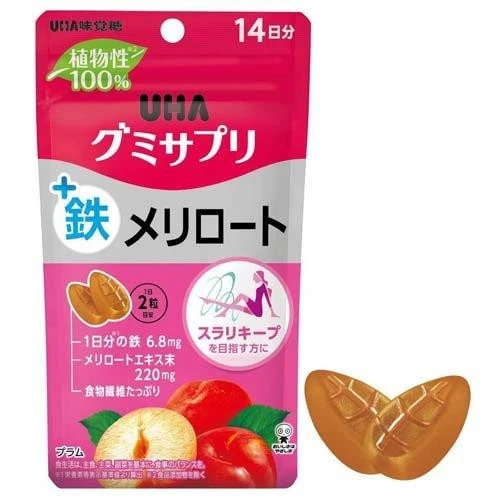 UHA味覺糖 - 營養補充軟糖 鐵＋黃香草木樨(梅子口味) 14日份 28粒