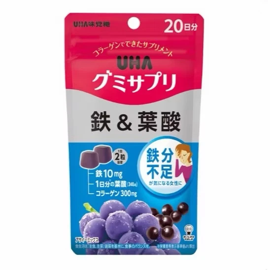 現貨 UHA 味覺糖 鐵+葉酸 軟糖 20日 40粒/包