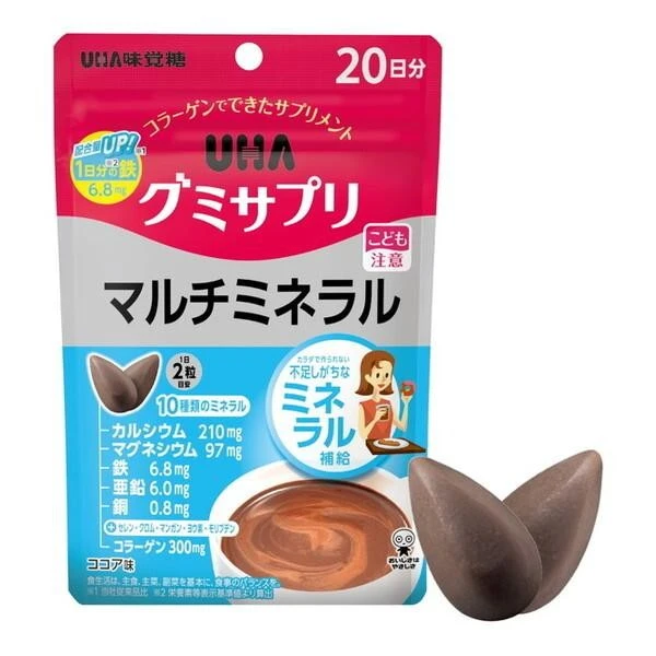 UHA味覺糖 - 營養補充軟糖 礦物質 可可亞口味20日份 40粒 /包