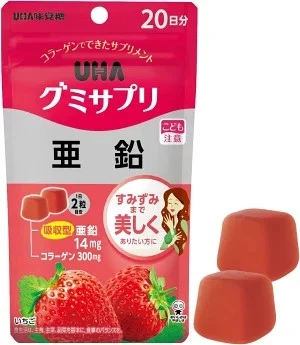 UHA味覺糖 - 營養補充軟糖 亞鉛(草莓口味) 20日 40粒/包