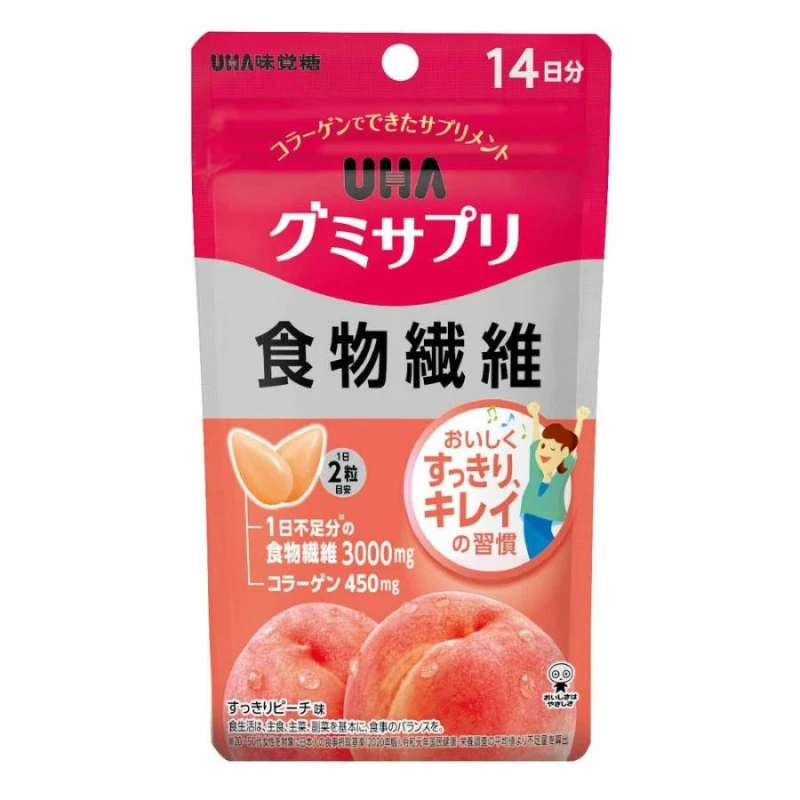 UHA味覺糖 - 營養補充軟糖 膳食纖維(水蜜桃口味) 14日份 28粒/包