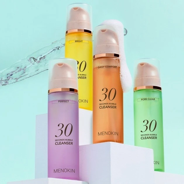 韓國 MENOKIN 30秒速效泡泡潔面慕斯/150ml (橘/黃/綠/紫)