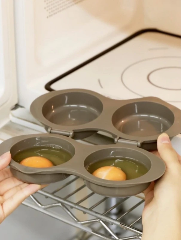 日本3coins限定⚡KITINTO懶人早餐救星🍳雙蛋微波荷包蛋神器