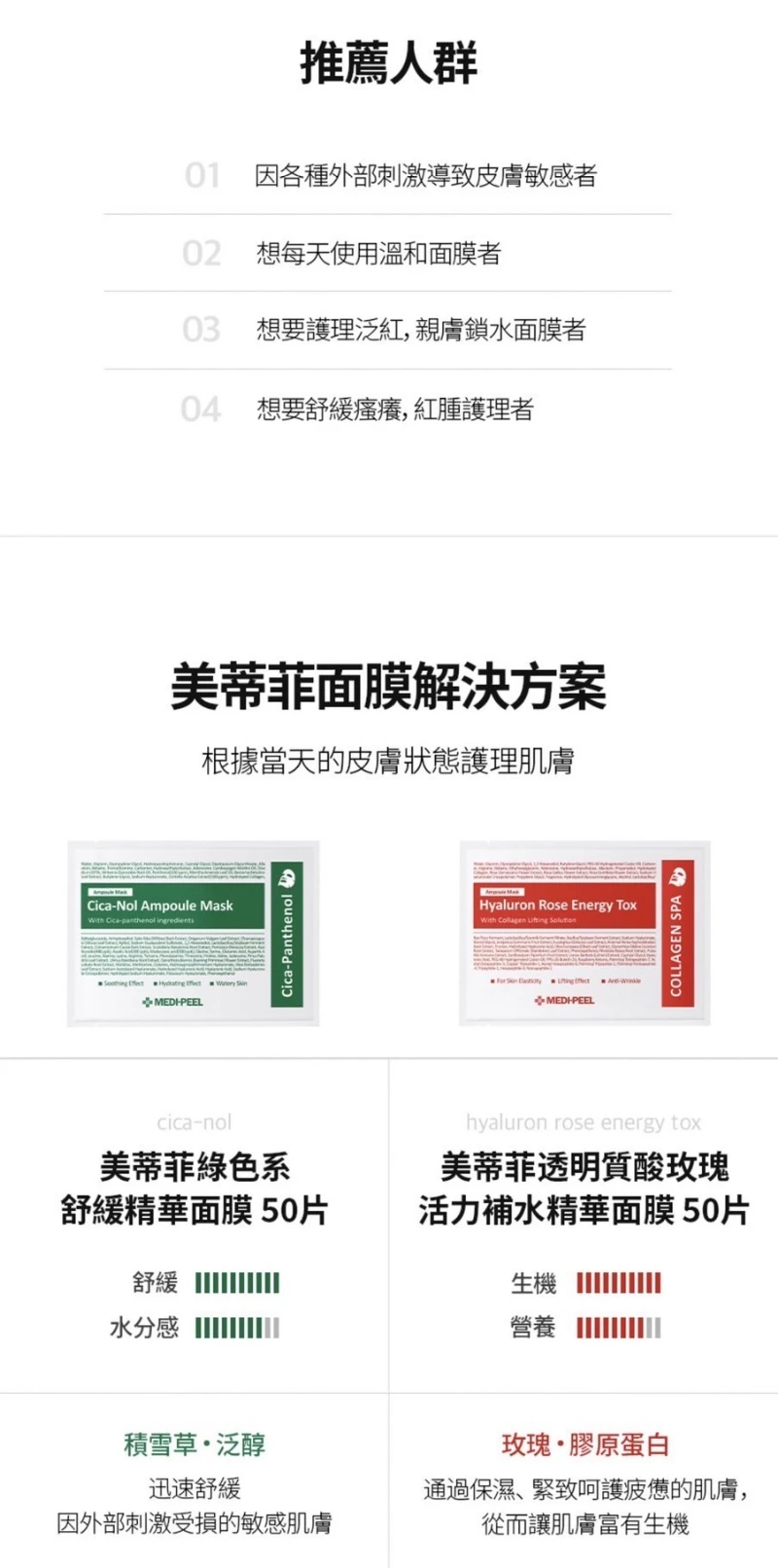 韓國 Medi peel 積雪草舒緩精華面膜新款綠盒 30ml*50片/盒