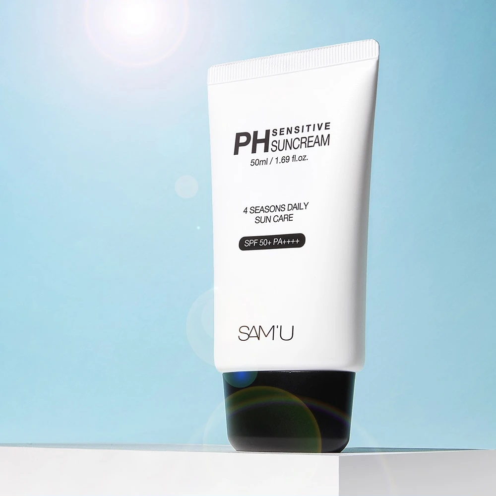 現貨 SAM’U PH 弱酸舒緩防曬乳 SPF50+ PA++++ 50ml