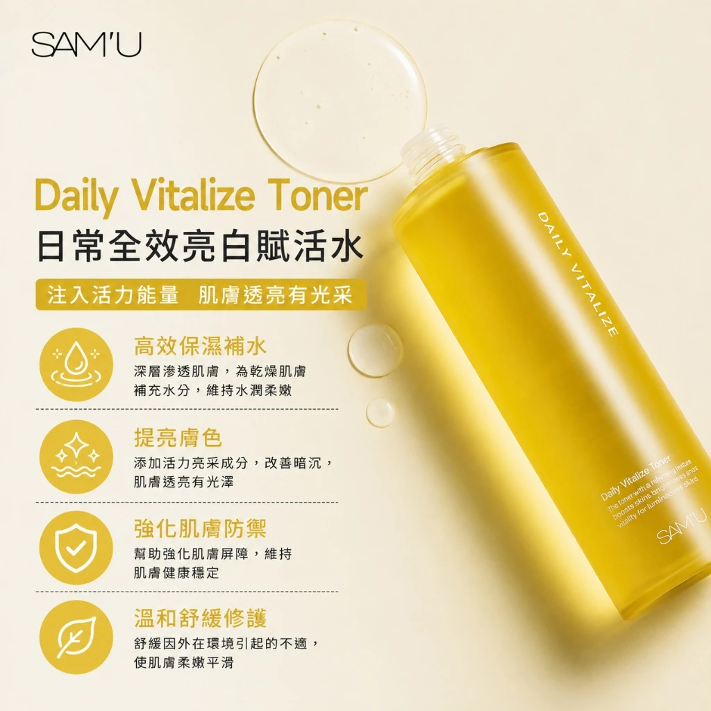 現貨 SAM’U Daily Vitalize Toner 日常賦活亮白化妝水 250ml