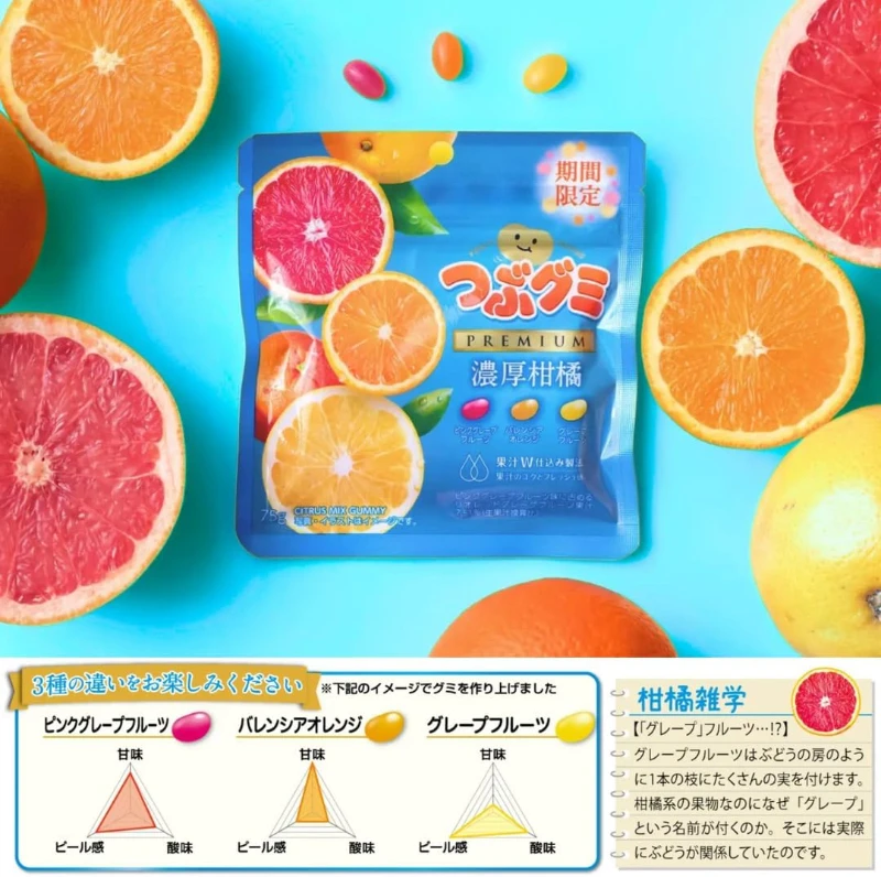 現貨 日本 Kasugai春日井 期間限定🍊 Premium 濃厚柑橘綜合軟糖 75g