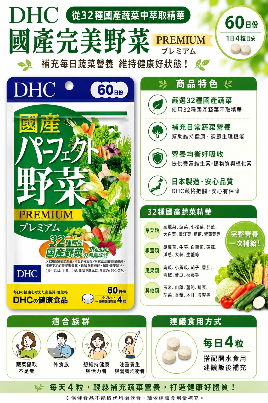 現貨 DHC國產完美蔬菜優質60日