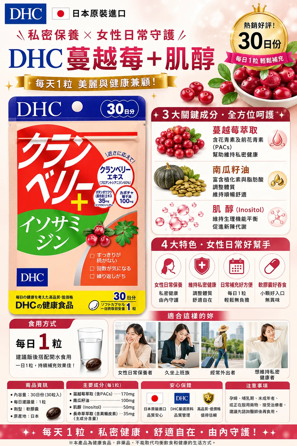 預購 DHC蔓越莓精華30日 30粒/包