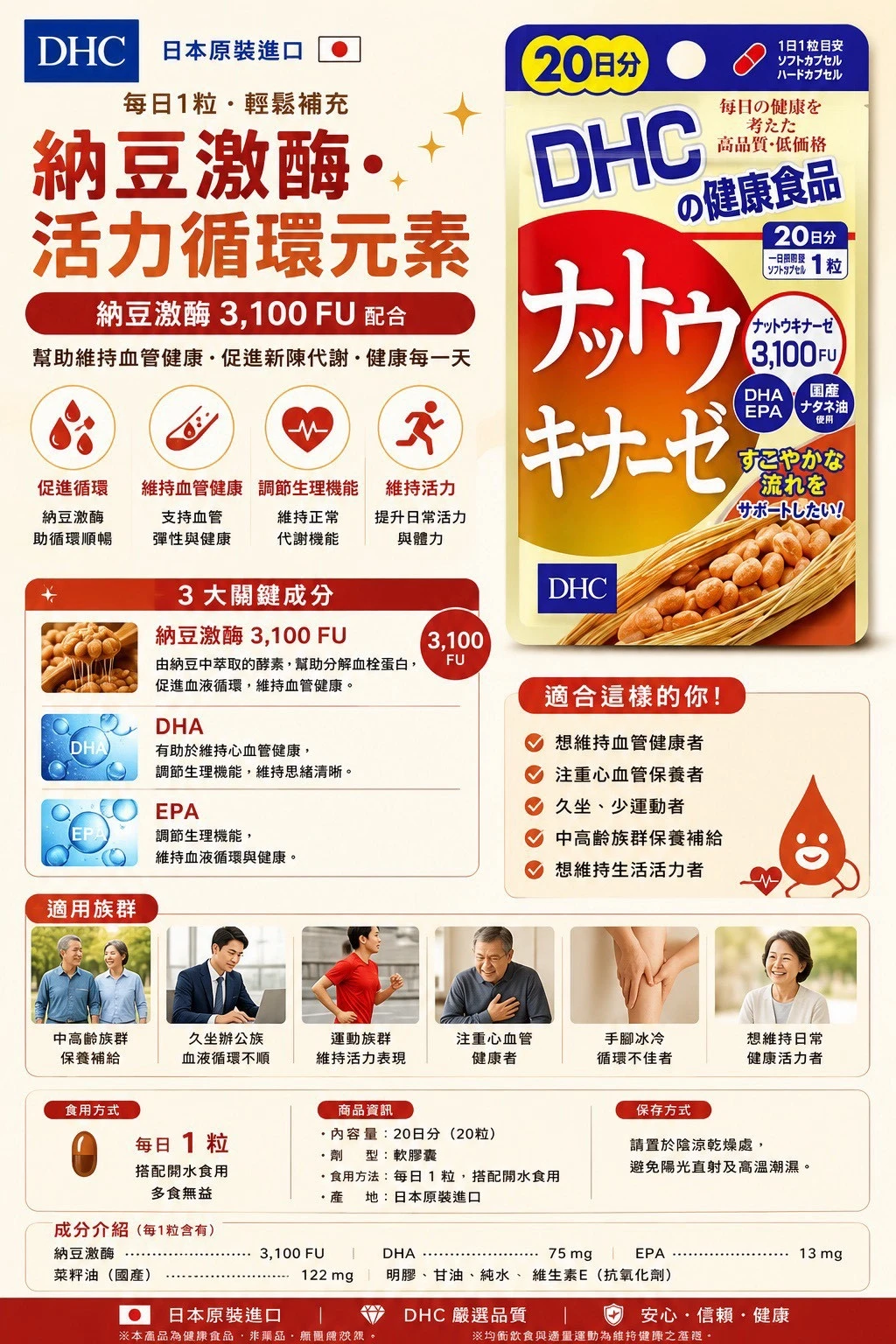 預購 DHC納豆激酶20日