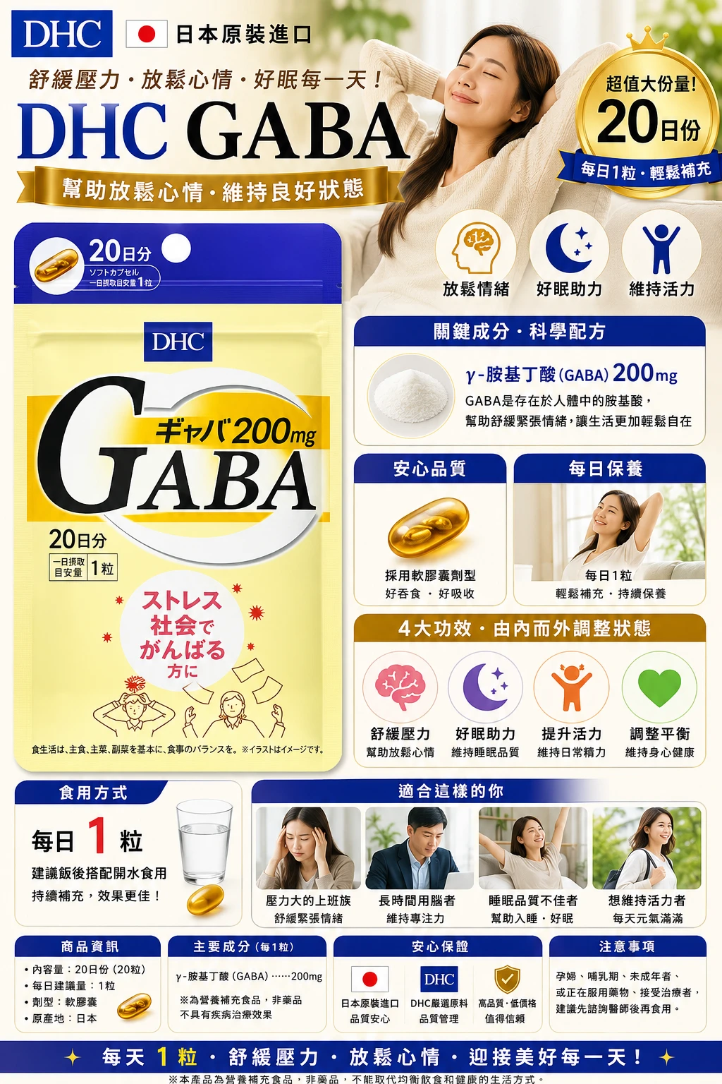 現貨 DHC Gaba 20日