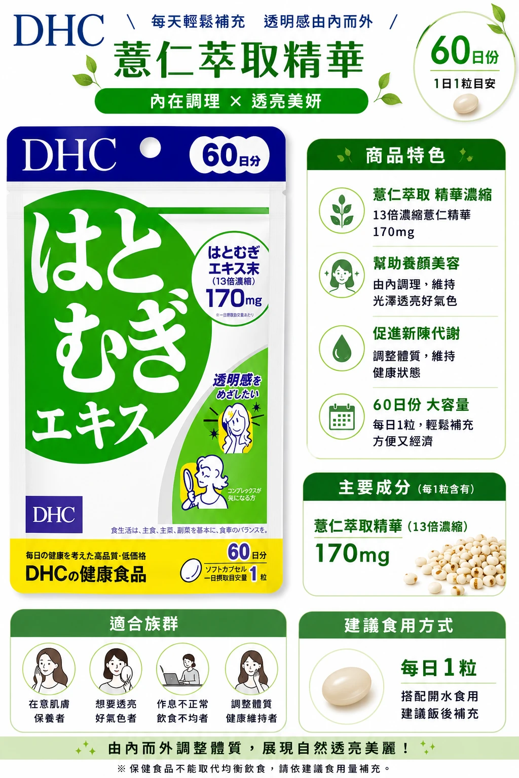 現貨 DHC薏仁精華丸60日