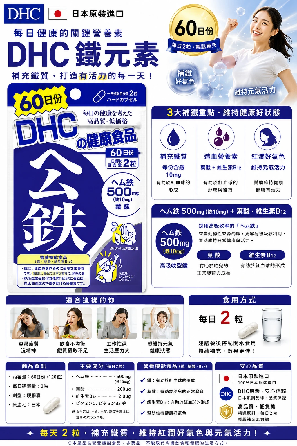 預購 DHC 紅嫩鐵素 60日