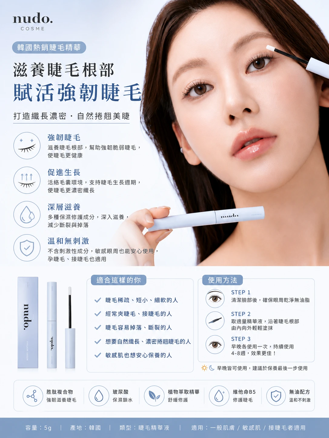 現貨 Mude Eyelash Serum Shot 睫毛眉毛精華 3g