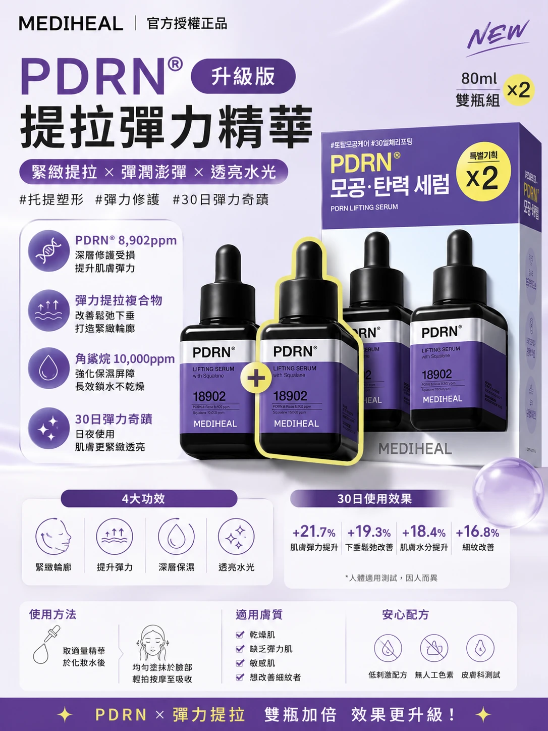 現貨 Mediheal PDRN毛孔彈潤精華液 40ml×2入組