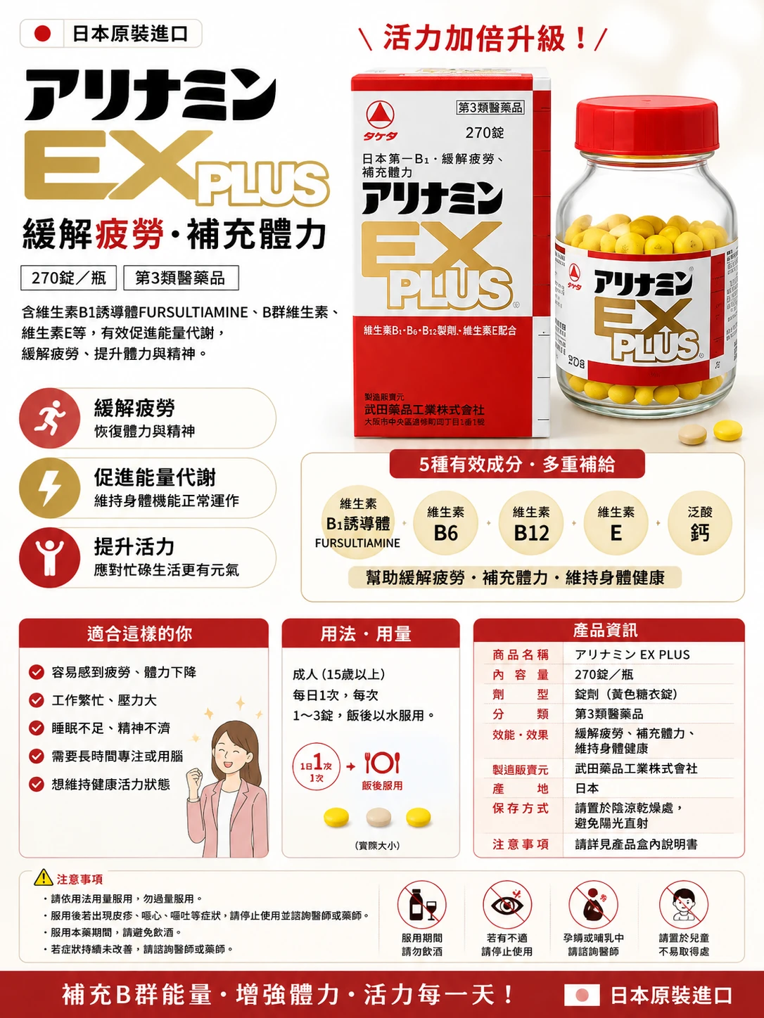 現貨 日本武田 合利他命EX plus 270粒/瓶