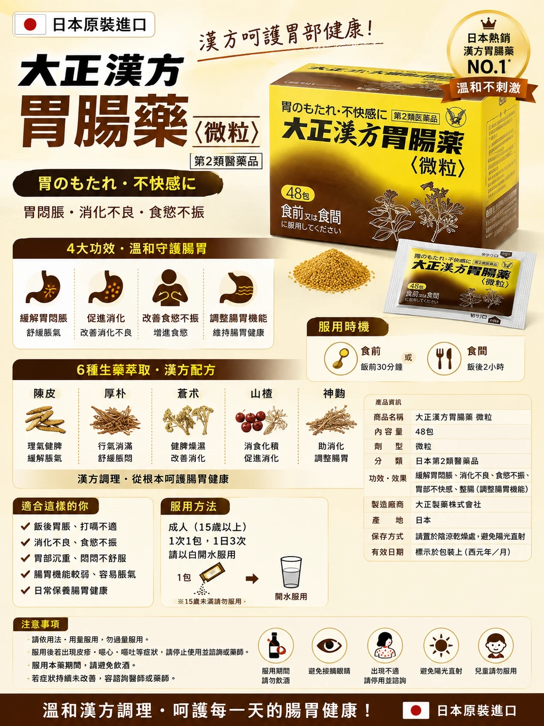 現貨 日本大正漢方胃腸藥微粒48包/盒