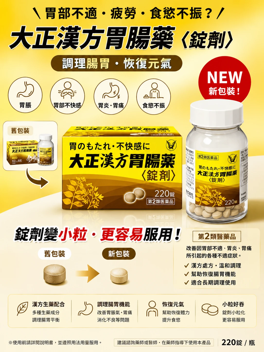 現貨 日本大正漢方胃腸藥 220錠/瓶
