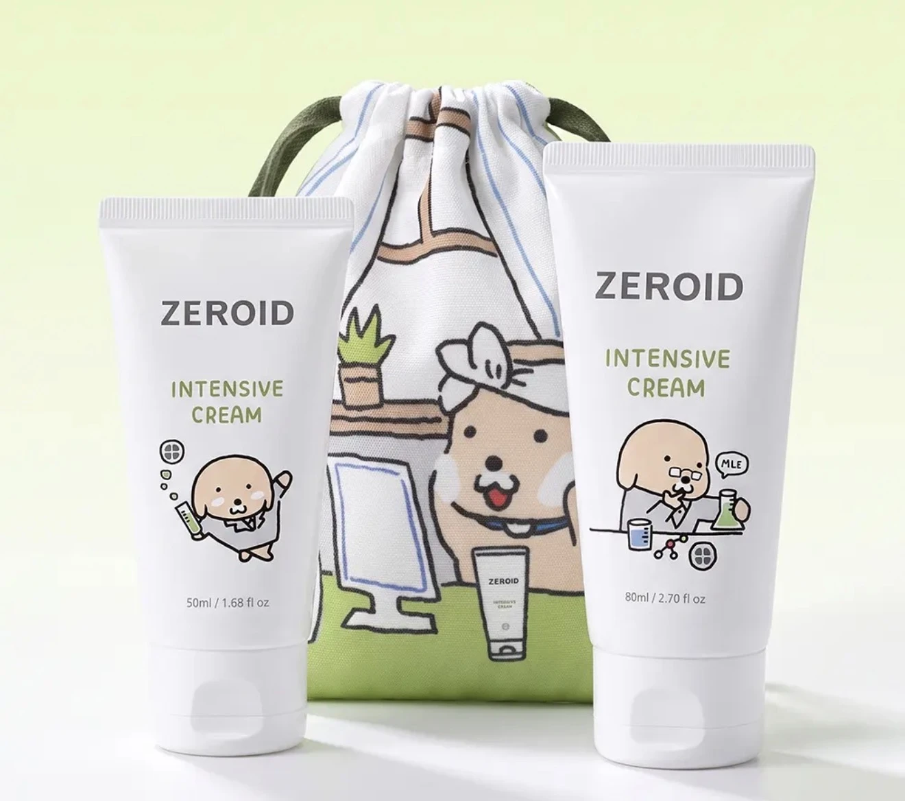 預購🇰🇷 ZEROID 高保濕修護霜 80ml＋50ml｜狗狗聯名限定包裝＋束口收納袋🐶