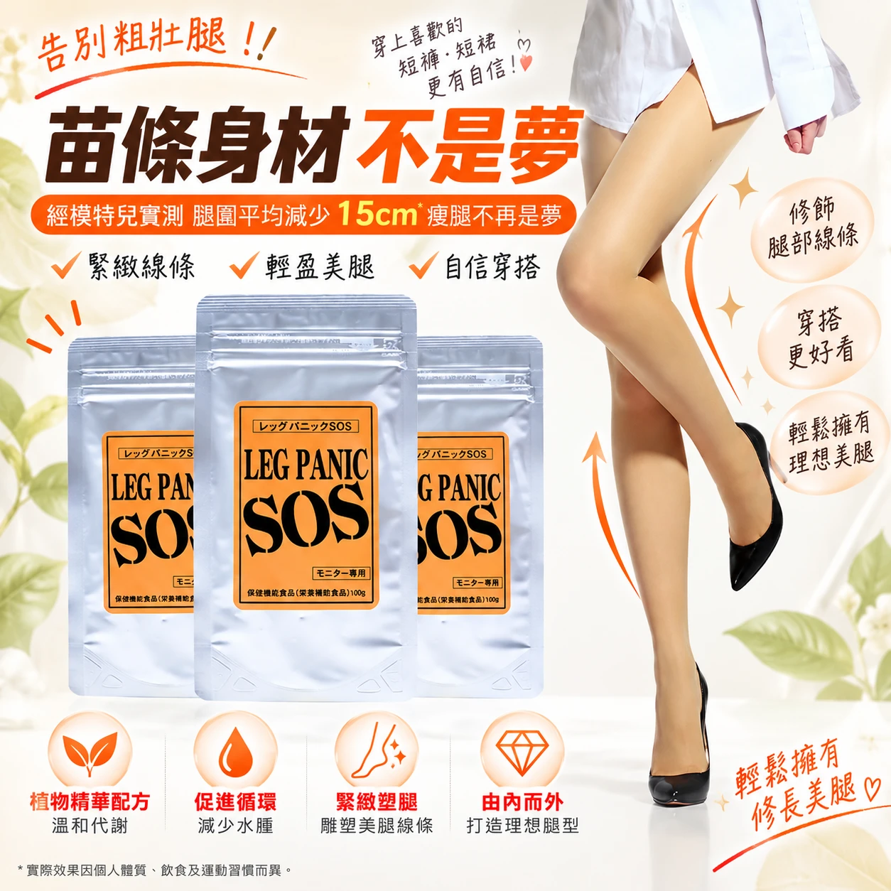 預購 日本SOS Leg Panic 急速瘦腿美腿錠90粒/包