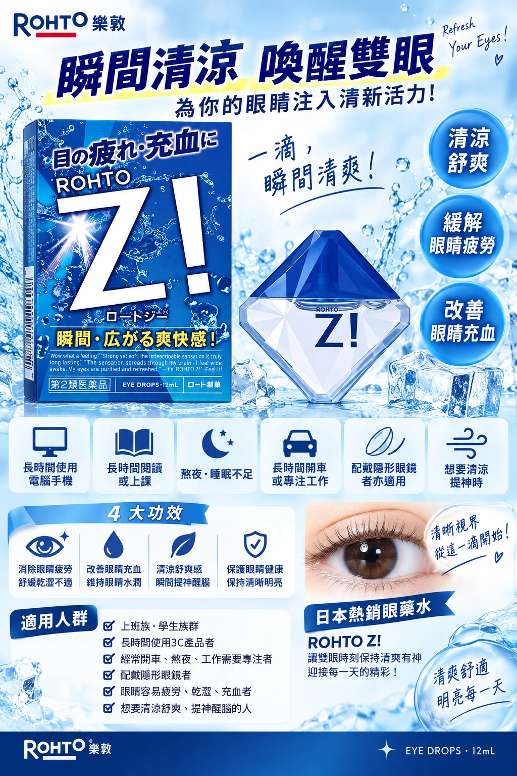 現貨 樂敦製藥 勁Z!眼藥水 12ml
