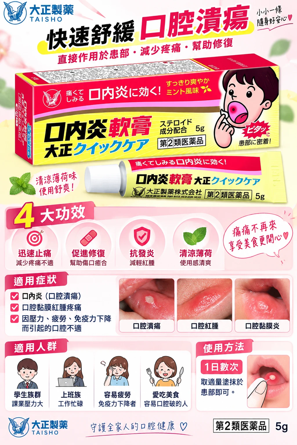 現貨 大正製藥 口內炎軟膏(黃膏加強版) 5g