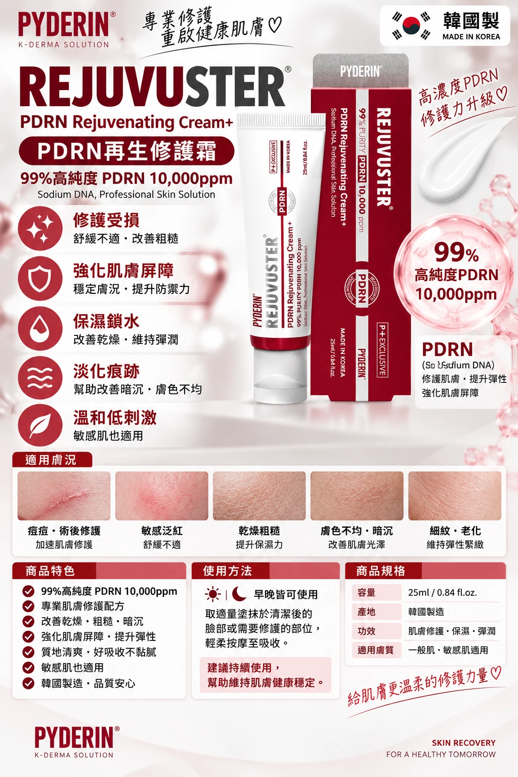 預購 🇰🇷 PYDERIN REJUVUSTER PDRN 再生修護霜 25ml
