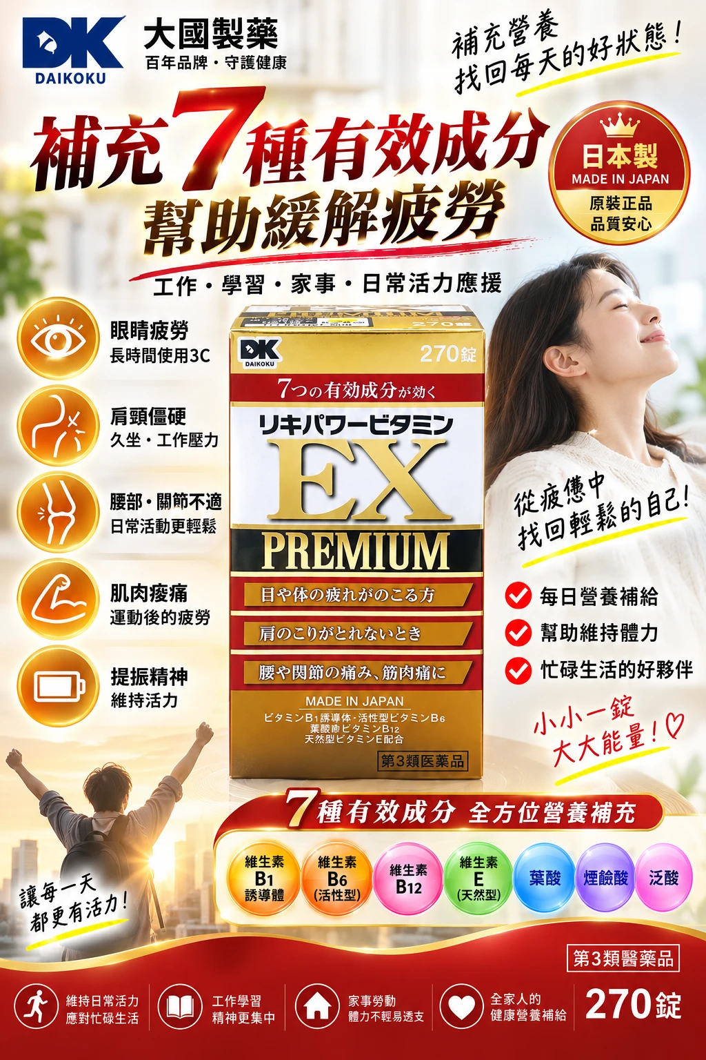 現貨 日本米田-EX PREMIUM合利他命 金色升級款 270錠