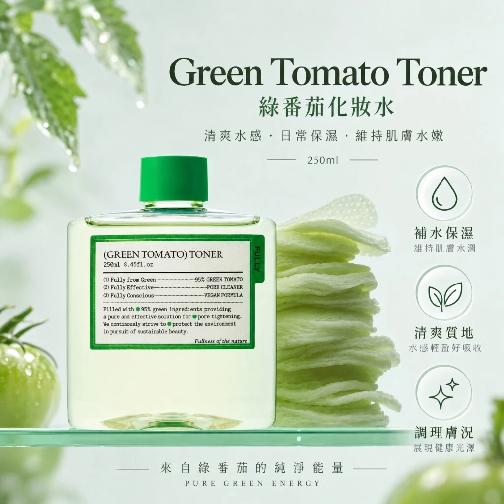 現貨 韓國 FULLY 綠番茄95%毛孔調理化妝水 250ml