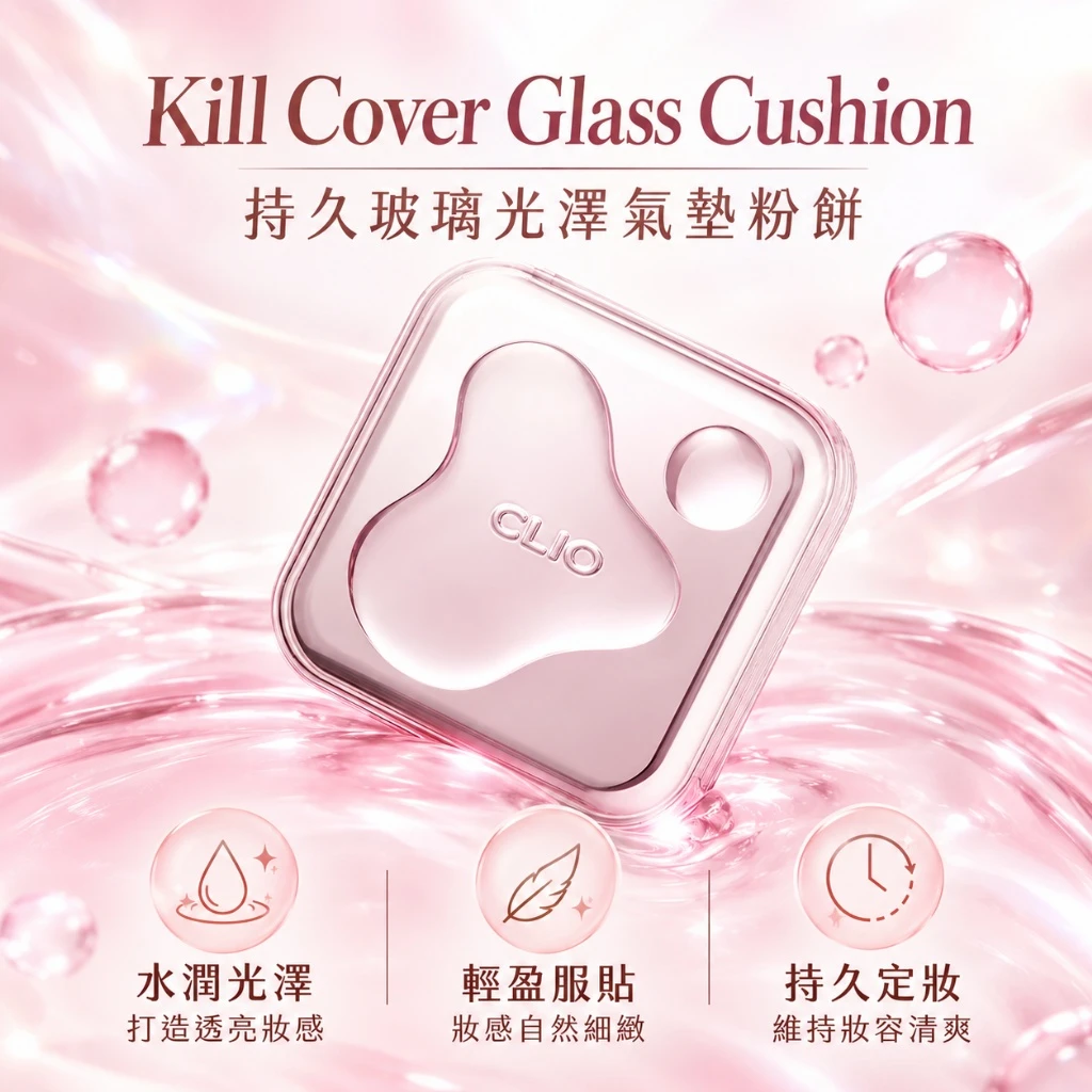 現貨 🩷 韓國 CLIO Kill Cover Glass Cushion 持久玻璃水光氣墊粉餅（正裝+替芯）