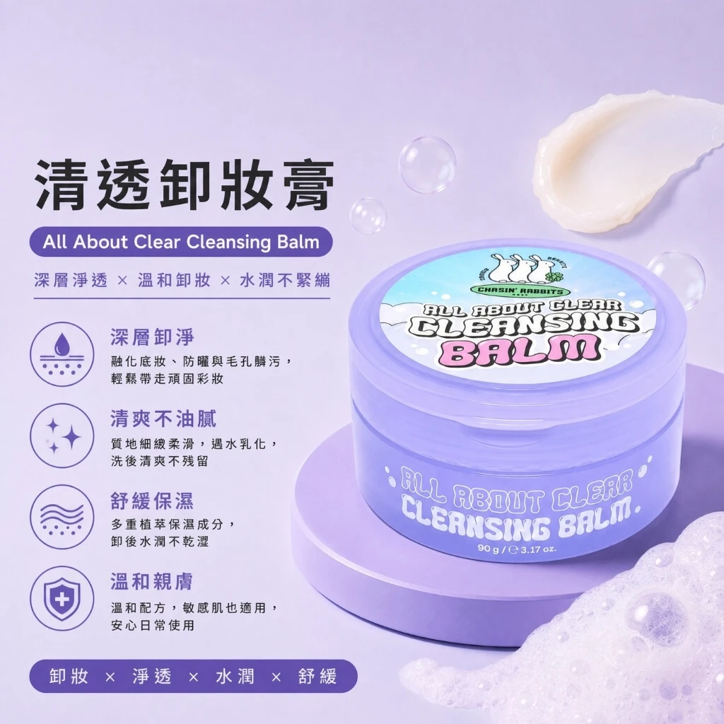 現貨 💜 韓國 CHASIN’ RABBITS 追幸兔全能深層淨透卸妝膏 90g