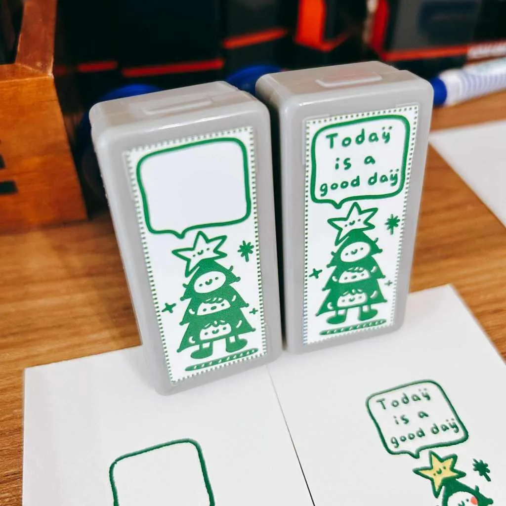 Book思議。原子章｜聖誕樹(Today is a good day)｜聖誕樹對話框｜節慶素材章