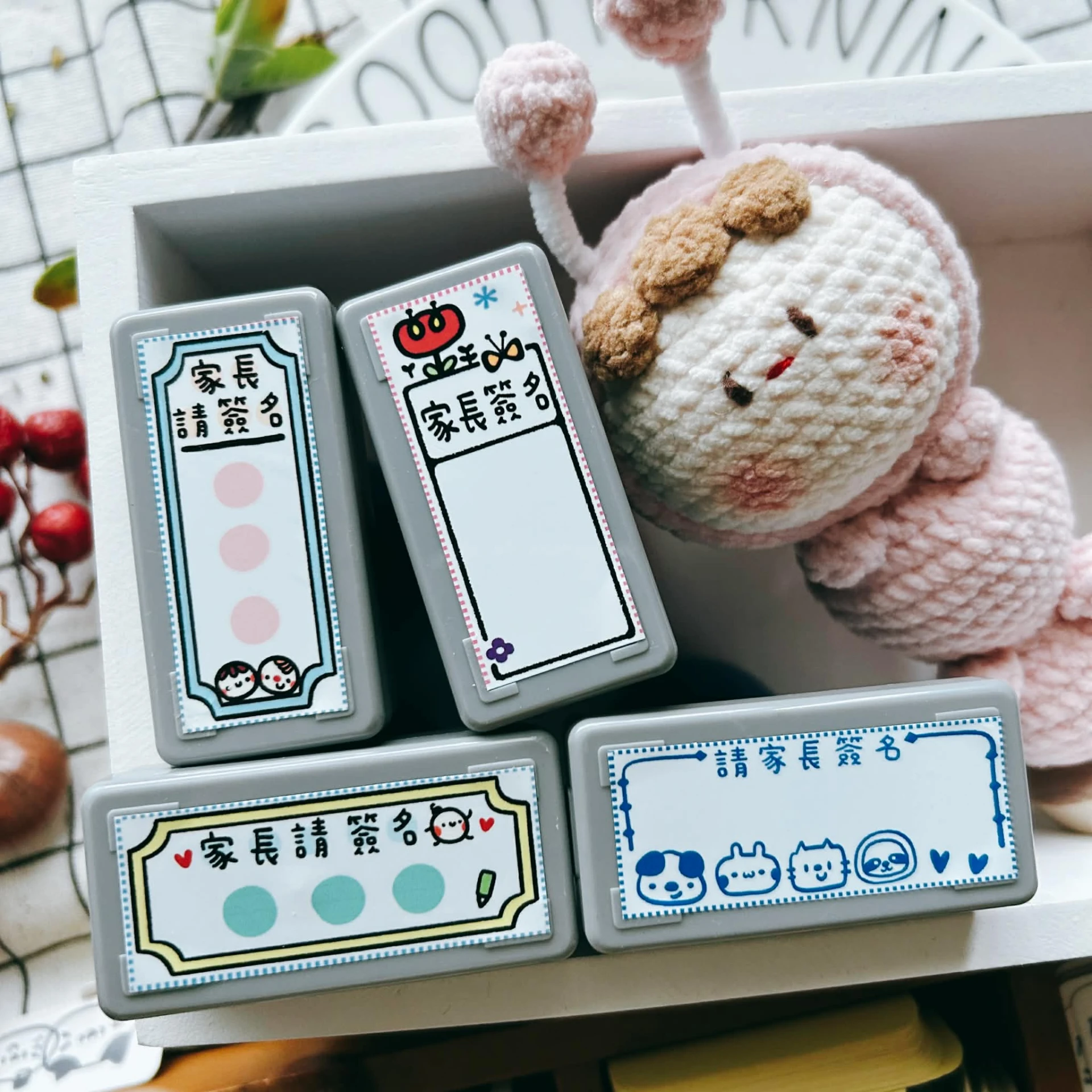 Book思議。原子章｜奇奇美美家長簽名｜糰糰家長簽名｜動物家長簽名｜花朵家長簽名｜老師章