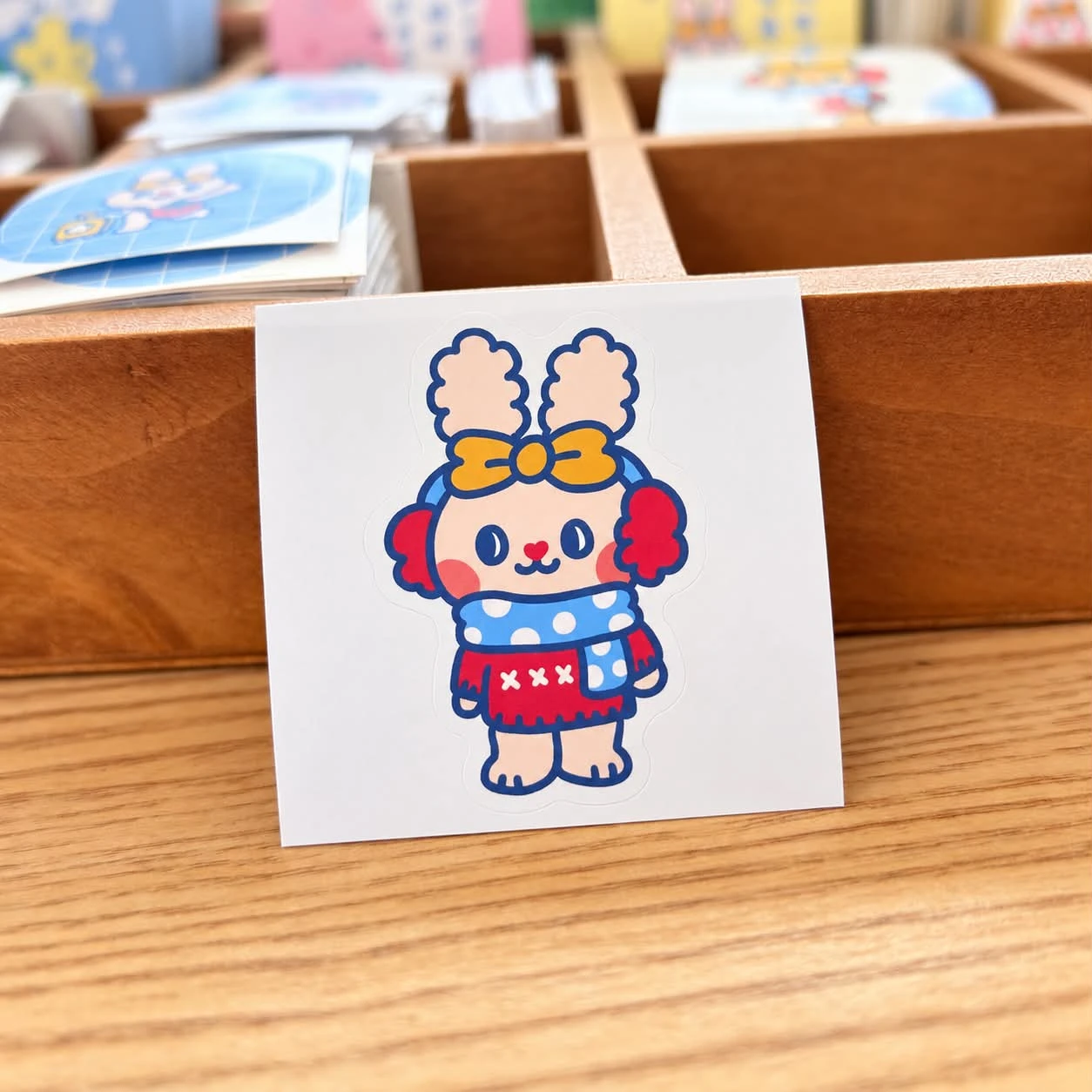 Book思議。貼紙｜朵朵兔穿毛衣圍圍巾｜朵朵兔騎烏龜｜朵朵兔戴耳機聽音樂｜朵朵兔抱花束