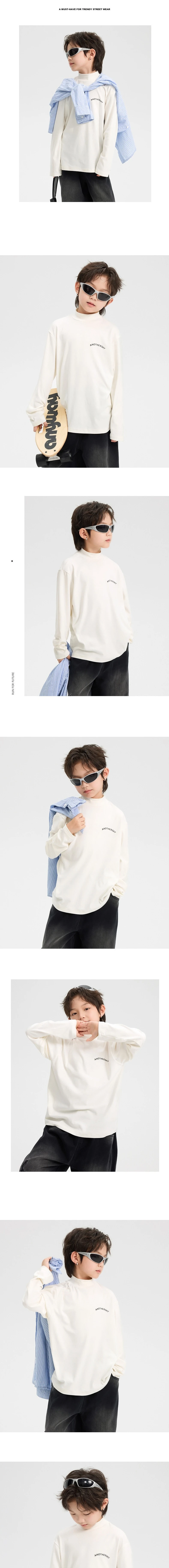 MJ26-TS18 男大童德絨保暖底衫 (黑色/米白色)