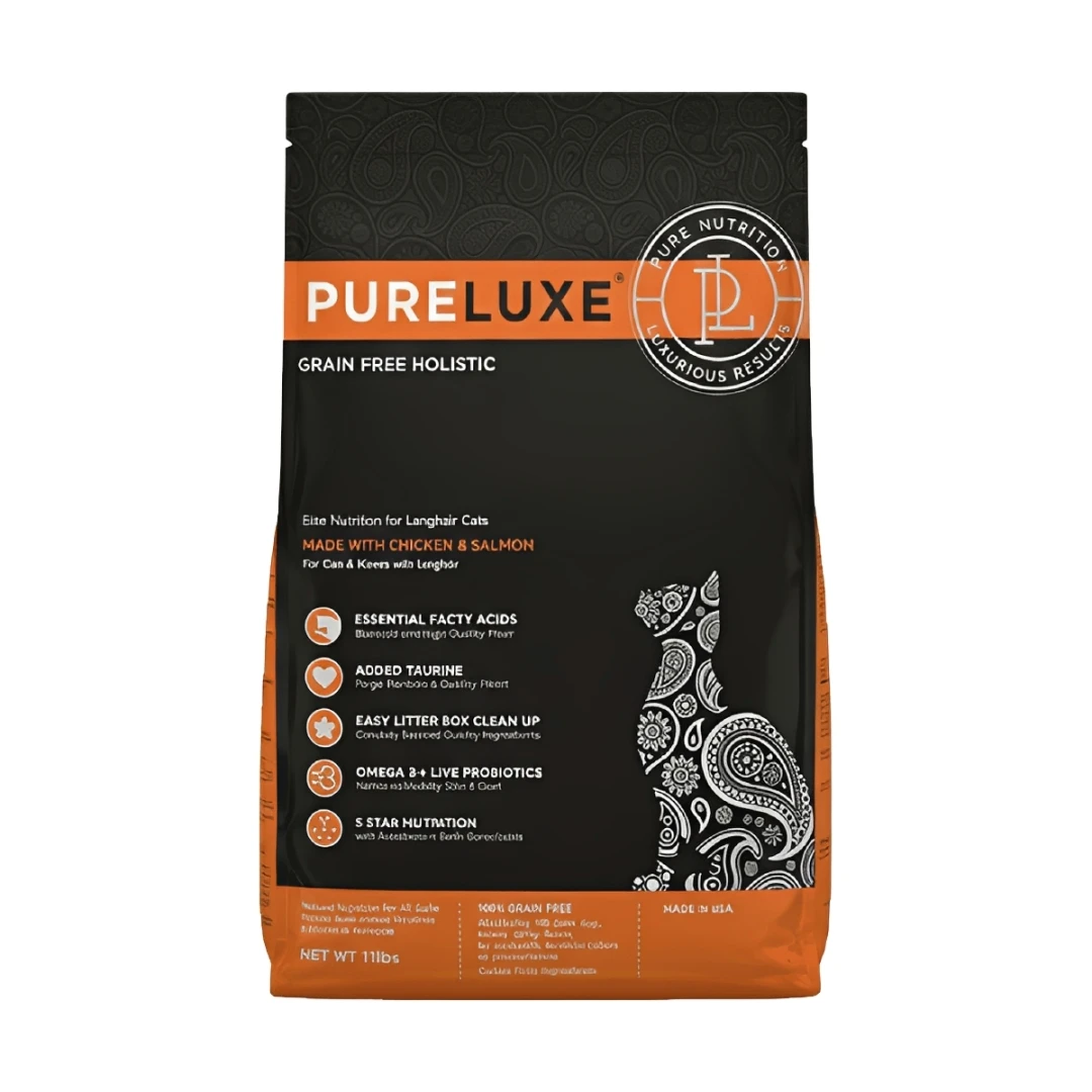 【美國純華 Pureluxe】膚質亮毛貓無穀貓飼料｜(5kg/11LB)